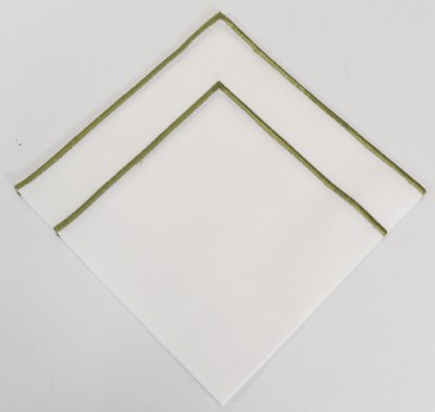 20" Green Edge White Napkin