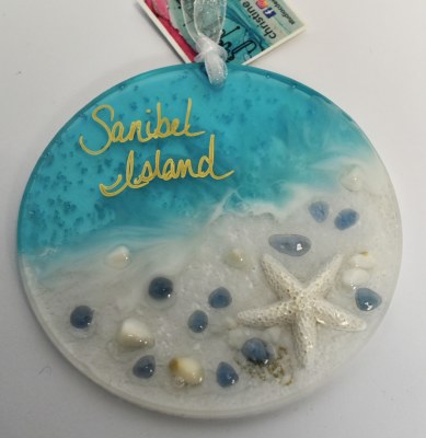 Sanibel Island 4" Round Beach Disk Ornament