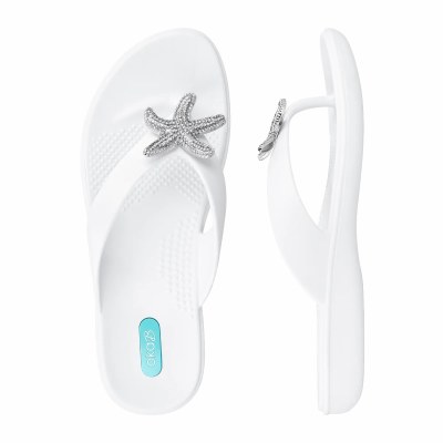 Size Medium White Livie Starfish Flip Flops
