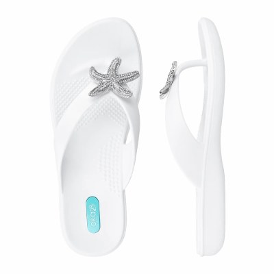 Size Large White Livie Starfish Flip Flops
