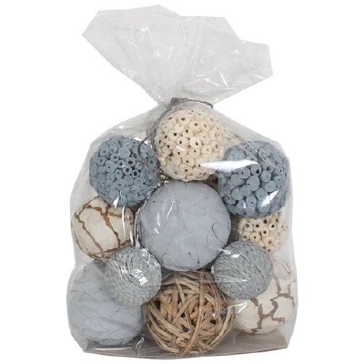 Bag of 18 Gray and Natural Orbs