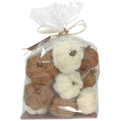 Bag of 12 White and Natural Pumpkins