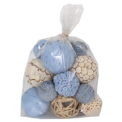 Bag of 18 Light Blue and Natural Orbs