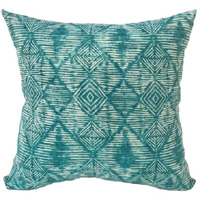 16" Sq Teal Nesco Caribe Decorative Outdoor Pillow