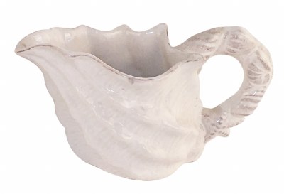 Small White Ceramic Shell Pitcher