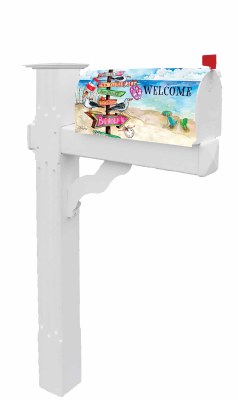 Beach Signs Mailbox Cover