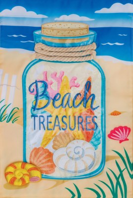 18" x 12" "Beach Treasures" Mini Garden Flag