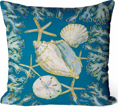 17" Sq La Playa Shells Decorative Pillow