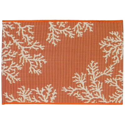 24" x 35" Sunset Coral Edge Indoor/Outdoor Mat