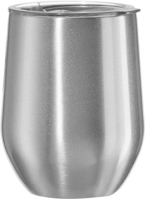 12 Oz Silver Stainless Steel Insulated Wine Tumbler