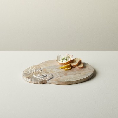 White Wash Wood Shell Cut Board