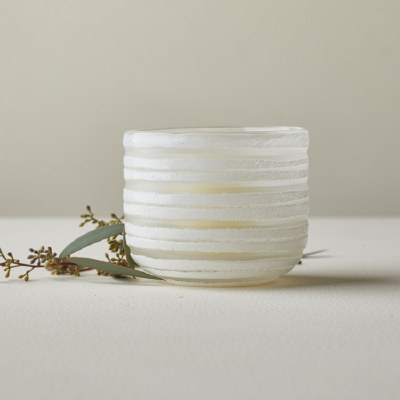 3" Frost and White Glass Votive