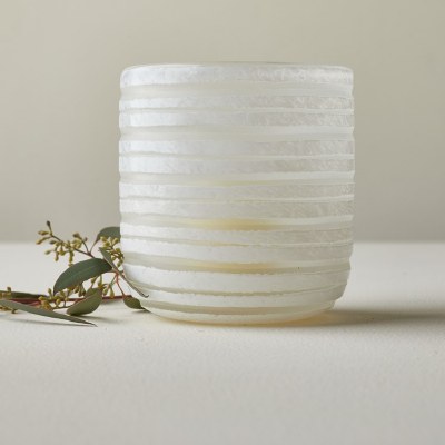 5" Frost and White Glass Votive