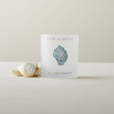 4" "Life is Better at the Beach" Glass Votive