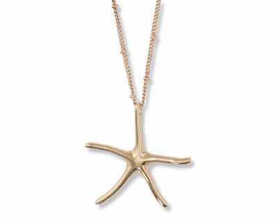 18" Gold Toned Starfish Pendant Necklace