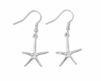 Silver Toned Starfish Earrings