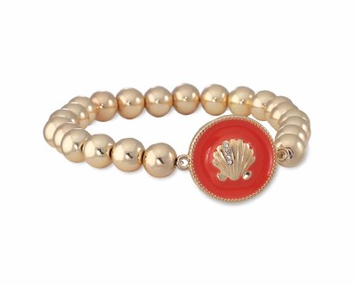 Gold Toned Scallop Shell Charm Bracelet