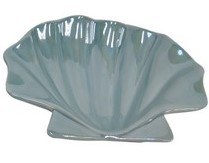 6" Blue Ceramic Scallop Shell Dish