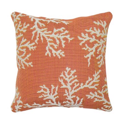 18" Sq Sunset Coral Edge Decorative Indoor/Outdoor Pillow