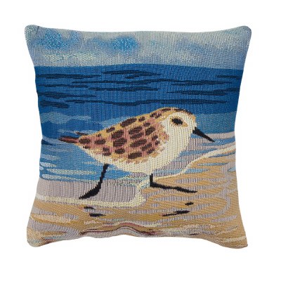 18" Sq Sand Sandpiper Decorative Indoor/Outdoor Pillow