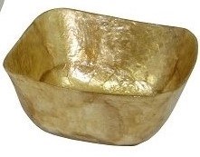 4" Sq Gold Capiz Bowl