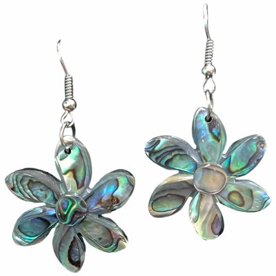 Small Abalone Flower Earrings
