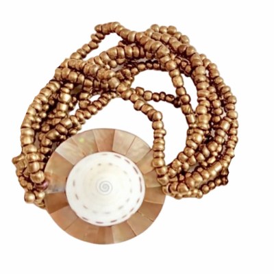 Gold Circle Shell Bracelet