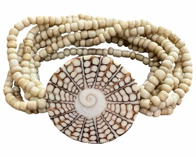 Cream Web Swirl Shell Bracelet