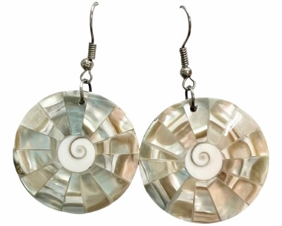 Cream Swirl Shell Earrings