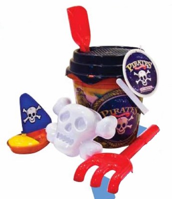 Five Piece Pirate Beach Bucket Set