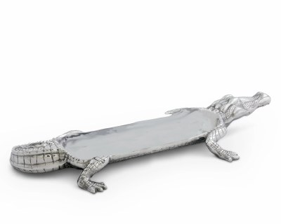 7" x 17" Metal Alligator Shaped Tray