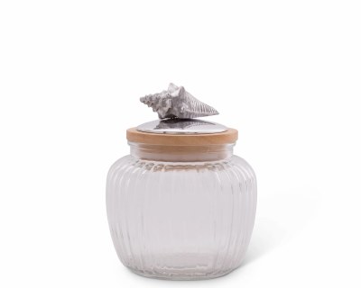 40 Oz Silver Whelk Shell Top Canister