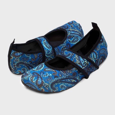 Large Size Blue Paisley Futsole Shoes