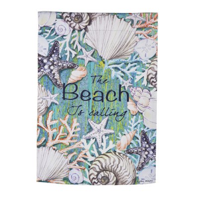 18" x 13" "The Beach is Calling" Mini Garden Flag