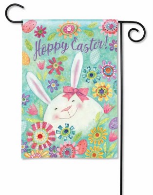 18" x 13" "Happy Easter" Whimsey Bunny Mini Garden Flag