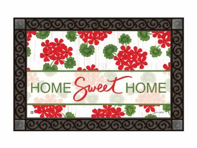 18" x 30" Red Geraniums Doormat