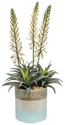 30" Faux Yellow Flower Agave in an Ombre Pot