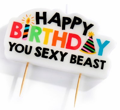 3" "Happy Birthday You Sexy Beast" Birthday Candle