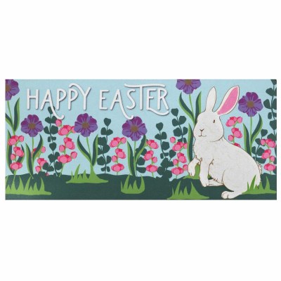 10" x 22" "Happy Easter" Bunny Doormat Insert