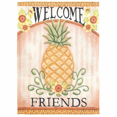 18" x 13" "Welcome Friends" Mini Pineapple Garden Flag