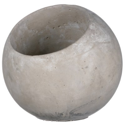 6" Round Gray Cement Ball Pot