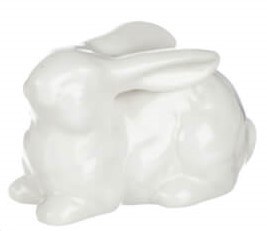 2" White Ceramic Bunny With Head Facing Forward