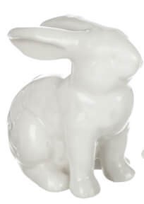 2" White Ceramic Bunny Sitting Up