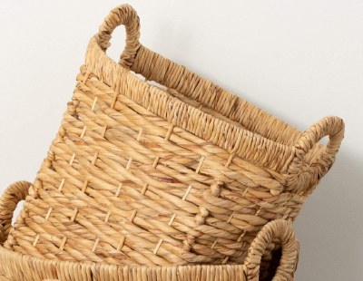 15.5" Natural Ring Handle Basket