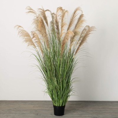 6' Faux Potted Plume Grass