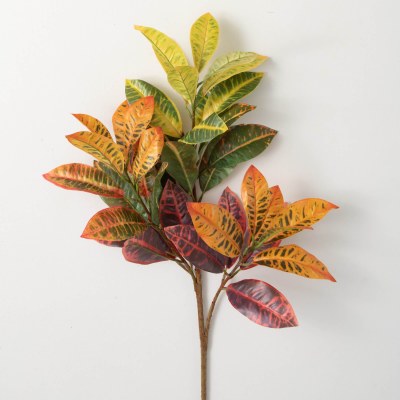 39" Faux Multicolor Croton Foliage Stem