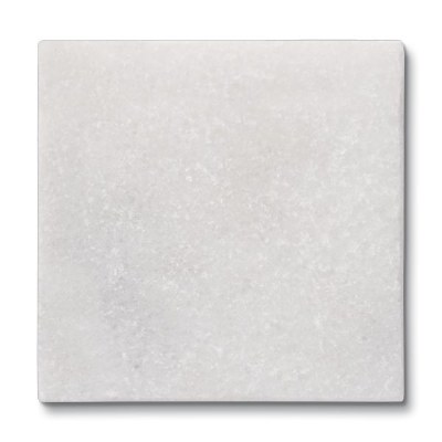 Set of Four 4" Sq Natural White marble Coasters