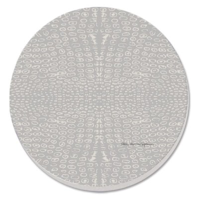 Set of Four Round Beige Dotted Coasters