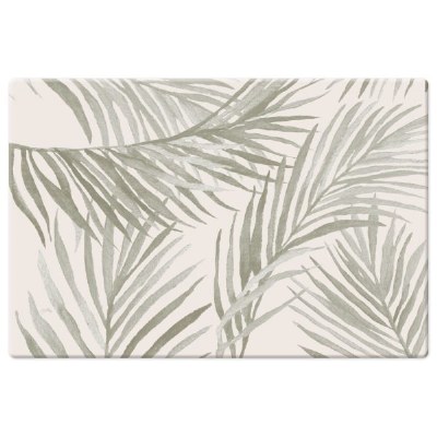 20" x 30" Gray Palm Frond Cushion Floor Mat