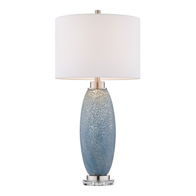 32" Blue Textured Glass Night Light Lamp